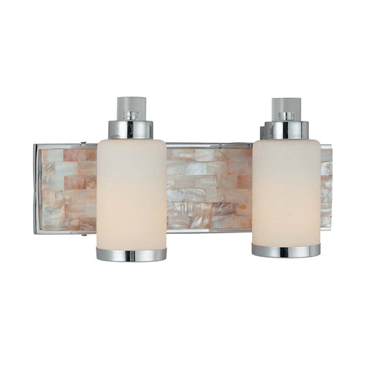 Minka Lavery Cashelmara 17in 2-Light Vanity Light | Contemporary Chrome and Clear Glass | Bathroom & Powder Room | 17 x 6 x 8 in | Model 3242-77