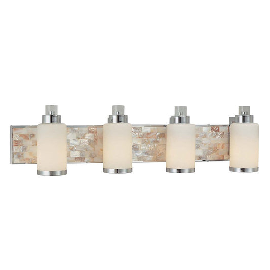 Minka Lavery Cashelmara 34in 4-Light Vanity Light | Contemporary Chrome | Bathroom Vanity & Powder Room | 34 x 6 x 8 in | Model 3244-77