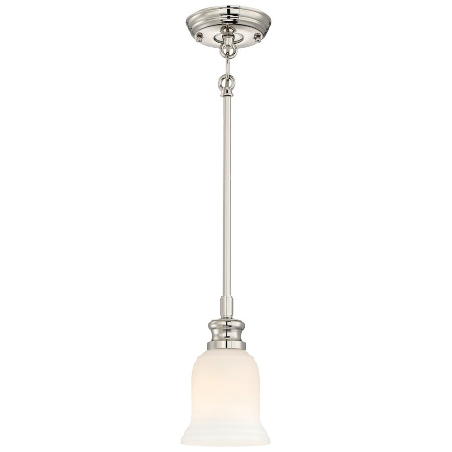Minka Lavery Audrey's Point 6in 1-Light Mini Pendant | Traditional Polished Nickel and Clear Glass | Kitchen Island | 6 x 6 x 8 in | Model 3290-613
