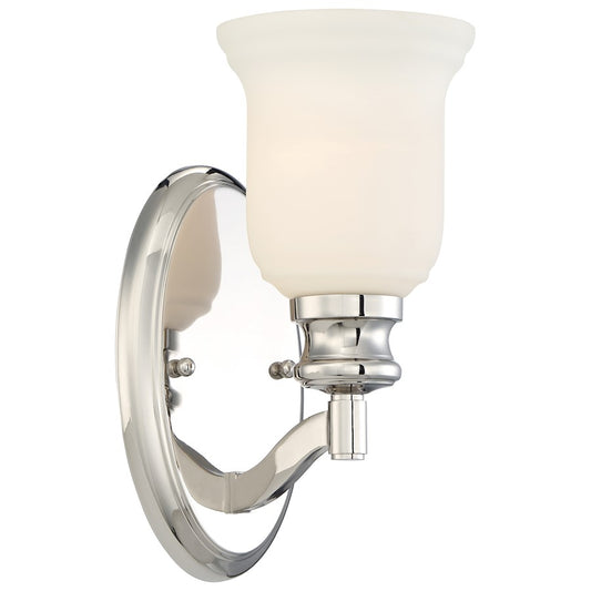 Minka Lavery Audrey's Point 1-Light Bath Vanity | Polished Nickel Traditional | Bathroom Vanity Light | 5 x 7 x 11 in | Model 3291-613