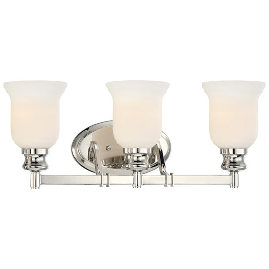 Minka Lavery Audrey's Point 22in 3-Light Vanity Light | Traditional Polished Nickel and Clear Glass | Bathroom Vanity | 22 x 8 x 8 in | Model 3293-613