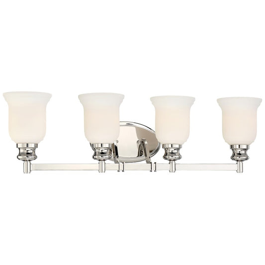 Minka Lavery Audrey's Point 31in 4-Light Vanity Light | Traditional Polished Nickel and Clear Glass | Bathroom Vanity | 31 x 8 x 8 in | Model 3294-613
