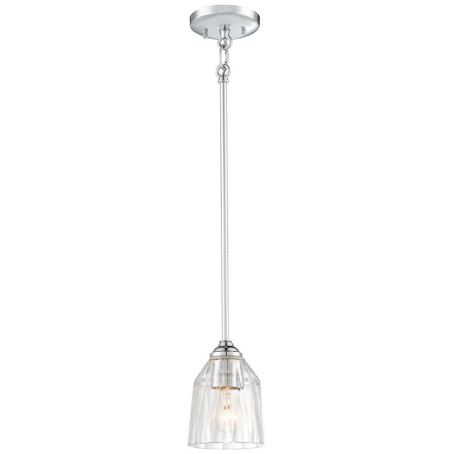 Minka Lavery D'Or 1-Light Mini Pendant | Transitional Chrome | Kitchen Island & Dining Room | 5 x 5 x 7 in | Model 3380-77