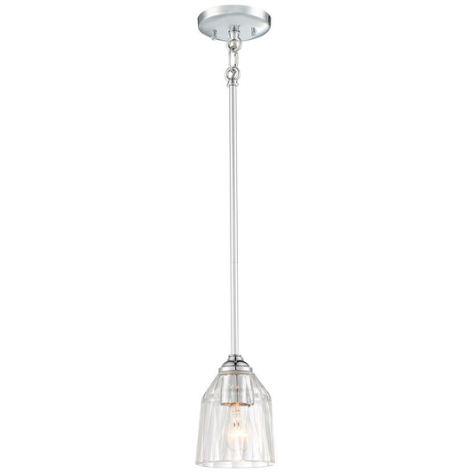 Minka Lavery D'Or 1-Light Mini Pendant | Transitional Chrome | Kitchen Island & Dining Room | 5 x 5 x 7 in | Model 3380-77