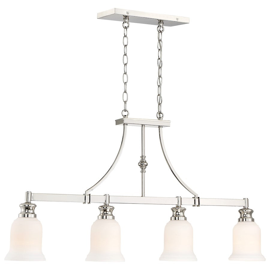 Minka Lavery Audrey's Point 38in 4-Light Chandelier | Traditional Polished Nickel and Clear Glass | Dining Room & Foyer | Model 3404-613