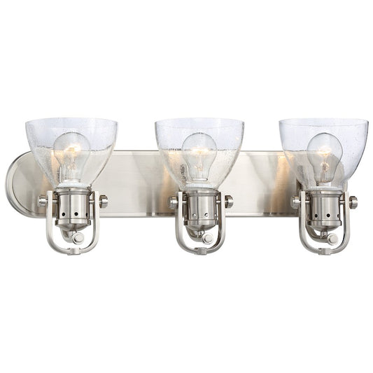 Minka Lavery 24in 3-Light Vanity Light | Transitional Brushed Nickel | Bathroom & Powder Room | 24 x 7 x 8 in | Model 3413-84