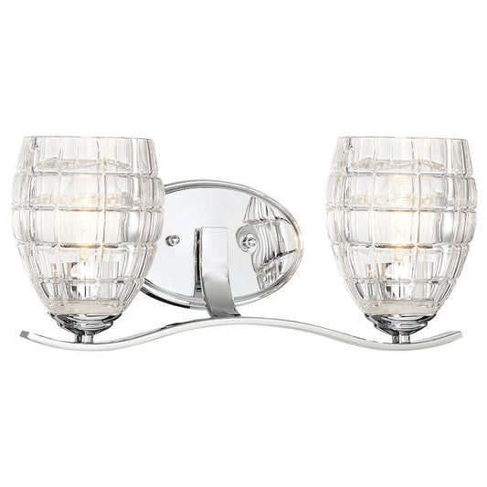 Minka Lavery Austine 16in 2-Light Vanity Light | Chrome Transitional | Bathroom Vanity | 16 x 8 x 8 in | Model 3422-77