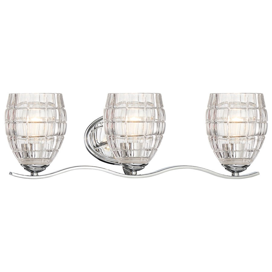 Minka Lavery Austine 22in 3-Light Vanity Light | Chrome Transitional | Bathroom Vanity | 22 x 8 x 8 in | Model 3423-77