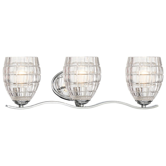 Minka Lavery Austine 22in 3-Light Vanity Light | Chrome Transitional | Bathroom Vanity | 22 x 8 x 8 in | Model 3423-77