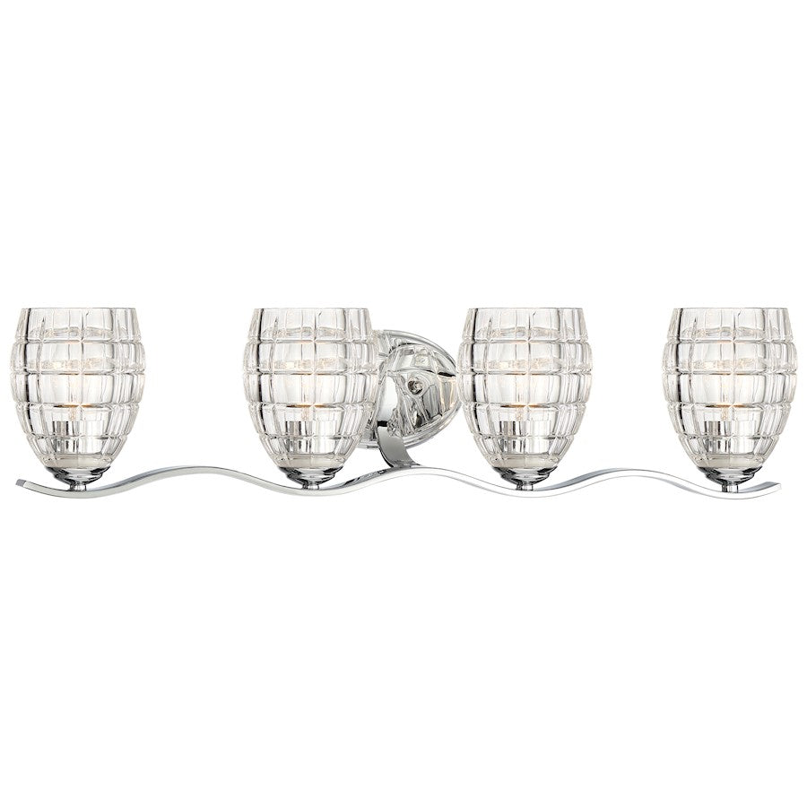 Minka Lavery Austine 4-Light Bath Vanity | Transitional Chrome | Bathroom Vanity Light | 31 x 8 x 8 in | Model 3424-77