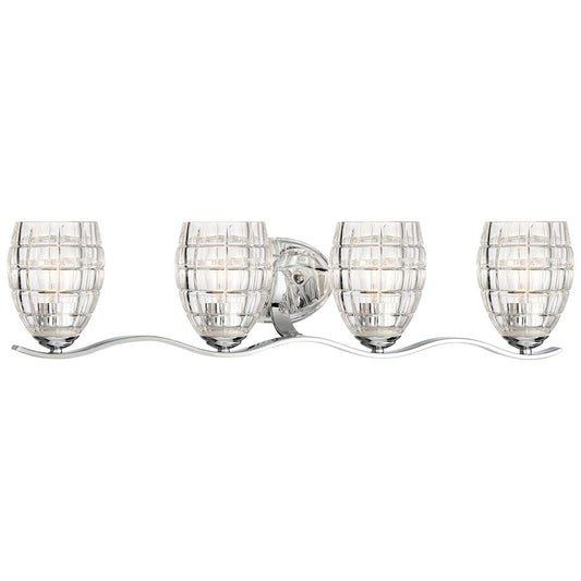 Minka Lavery Austine 4-Light Bath Vanity | Transitional Chrome | Bathroom Vanity Light | 31 x 8 x 8 in | Model 3424-77