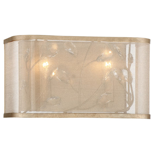 Minka Lavery Sara's Jewel 12in 2-Light Vanity Light | Nanti Champagne Silver Crystal Transitional | Bathroom Vanity | 12 x 6 x 7 in | Model 3432-252