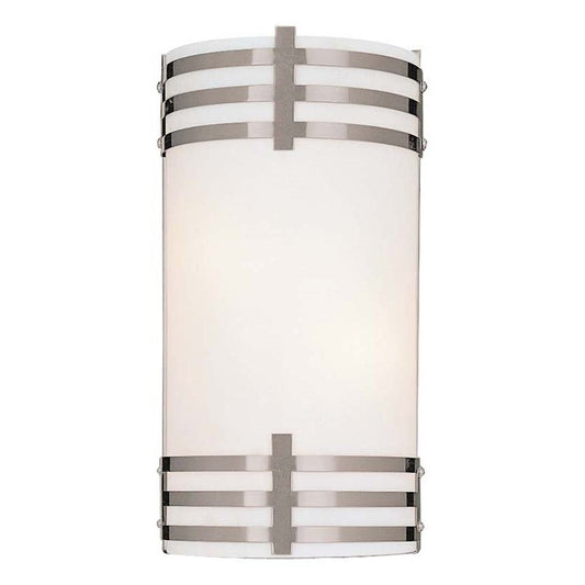 Minka Lavery 2-Light Wall Sconce | Brushed Nickel Contemporary | Hallway & Bathroom Accent | 7 x 4 x 14 in | Model 344-84