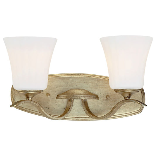 Minka Lavery Laurel Estate 16in 2-Light Vanity Light | Traditional Brio Gold and Open Crystal | Bathroom Vanity | 7 x 16 x 8 in | Model 3442-582