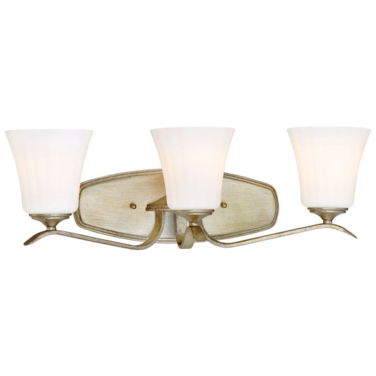 Minka Lavery Laurel Estate 24in 3-Light Vanity Light | Traditional Brio Gold and Open Crystal | Bathroom Vanity | 7 x 24 x 8 in | Model 3443-582
