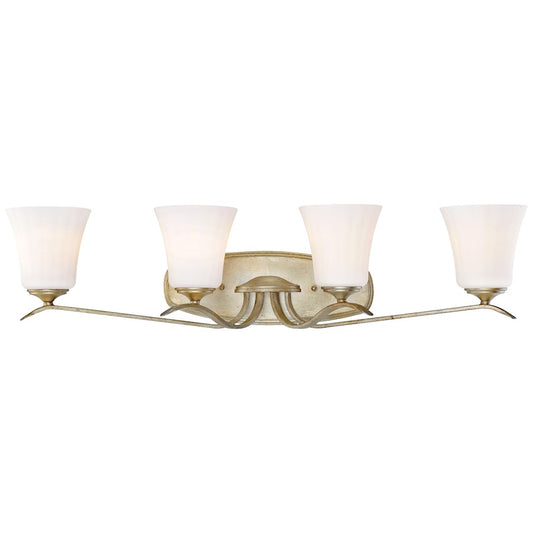 Minka Lavery Laurel Estate 34in 4-Light Vanity Light | Traditional Brio Gold and Open Crystal | Bathroom Vanity | 7 x 34 x 8 in | Model 3444-582