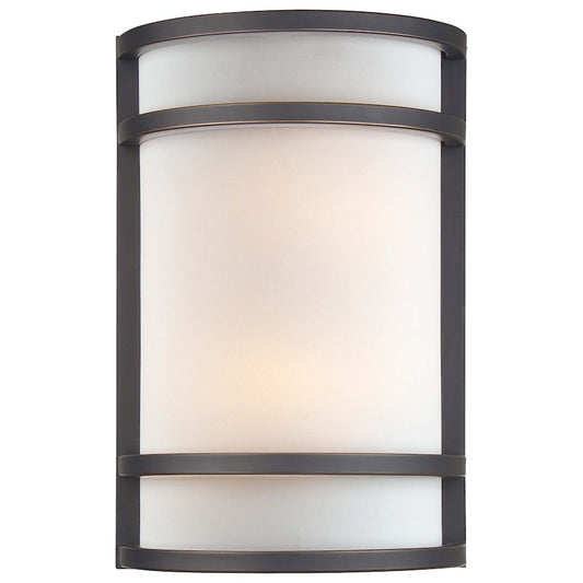 Minka Lavery 8in 2-Light Wall Sconce | Contemporary Dark Restoration Bronze | Hallway & Living Room Accent | 4 x 8 x 12 in | Model 345-37B-PL