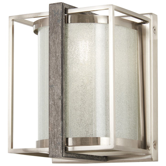 Minka Lavery Tyson's Gate 1-Light Wall Sconce | Brushed Nickel and Shale Wood Modern | Hallway & Bathroom Accent | 6 x 5 x 7 in | Model 3561-098