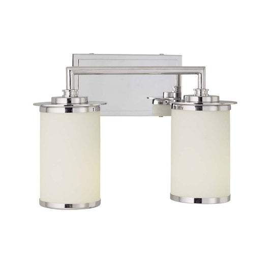 Minka Lavery Glass Note 2-Light Bath | Contemporary Chrome | Bathroom Vanity Light | 14 x 6 x 10 in | Model 3722-77-PL