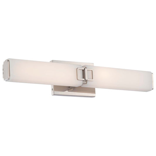 Minka Lavery Medium Square LED Bath 24in | Transitional Polished Nickel | Bathroom Vanity Light | 24 x 4 x 5 in | Model 392-613-L