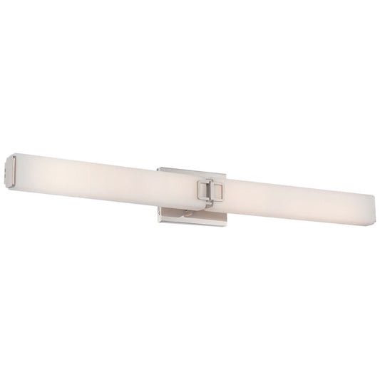 Minka Lavery Large Square LED Bath 37in | Transitional Polished Nickel | Bathroom Vanity Light | 37 x 4 x 5 in | Model 393-613-L