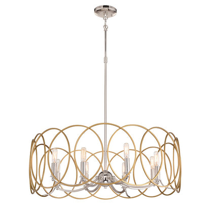 Minka Lavery Chassell 32in 8-Light Chandelier | Transitional Painted Honey Gold with Polish | Dining Room & Foyer | 32 x 32 x 28 in | Model 4028-679