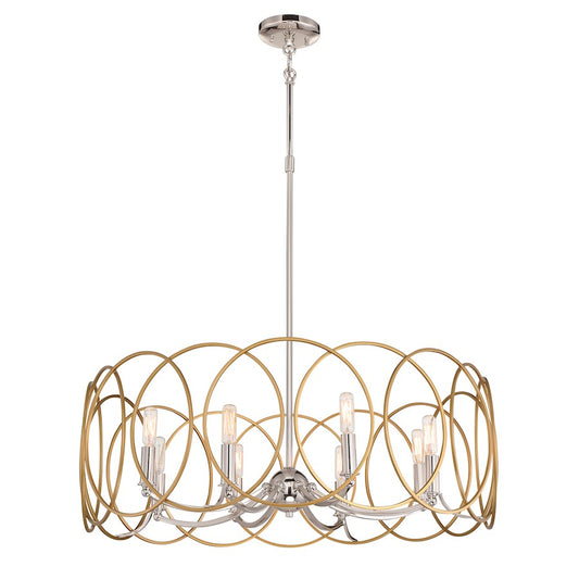 Minka Lavery Chassell 32in 8-Light Chandelier | Transitional Painted Honey Gold with Polish | Dining Room & Foyer | 32 x 32 x 28 in | Model 4028-679