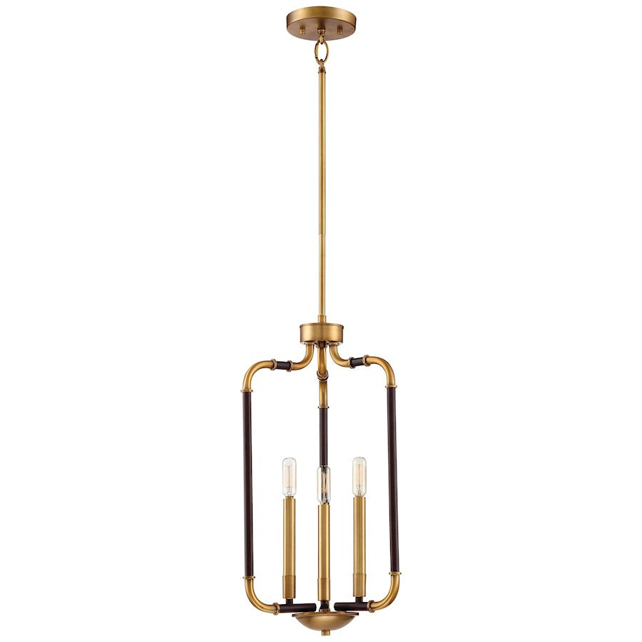 Minka Lavery Liege 13in 1-Light Pendant | Aged Kingston Bronze with Brass Hi and Clear Glass | Dining Room & Kitchen Island | Model 4060-660