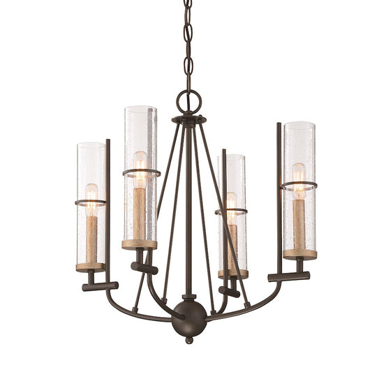 Minka Lavery Sussex Court 20in 4-Light Chandelier | Transitional Smoked Iron and Aged Gold | Dining Room & Kitchen | 20 x 20 x 20 in | Model 4086-107