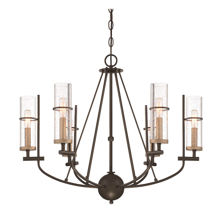 Minka Lavery Sussex Court 6-Light Chandelier | Transitional Smoked Iron and Aged Gold | Dining Room & Living Room | 28 x 28 x 23 in | Model 4087-107