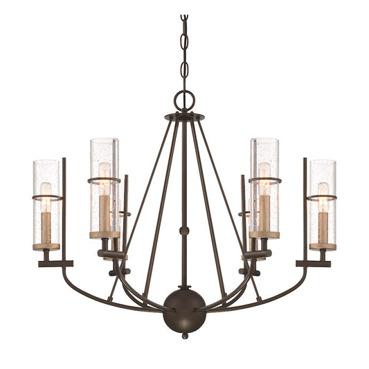 Minka Lavery Sussex Court 6-Light Chandelier | Transitional Smoked Iron and Aged Gold | Dining Room & Living Room | 28 x 28 x 23 in | Model 4087-107