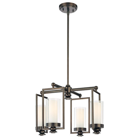 Minka Lavery Harvard Court 18in 4-Light Mini Chandelier | Transitional Bronze | Dining Room & Entryway | 18 x 18 x 14 in | Model 4363-281