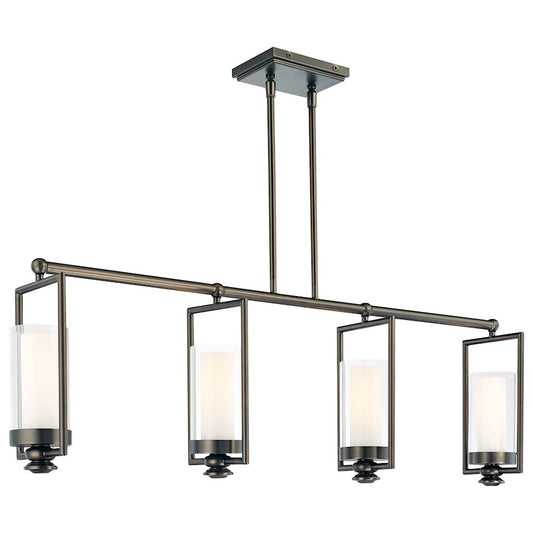Minka Lavery Harvard Court 42in 4-Light Island Light | Transitional Bronze | Kitchen Island | 42 x 14 in | Model 4364-281
