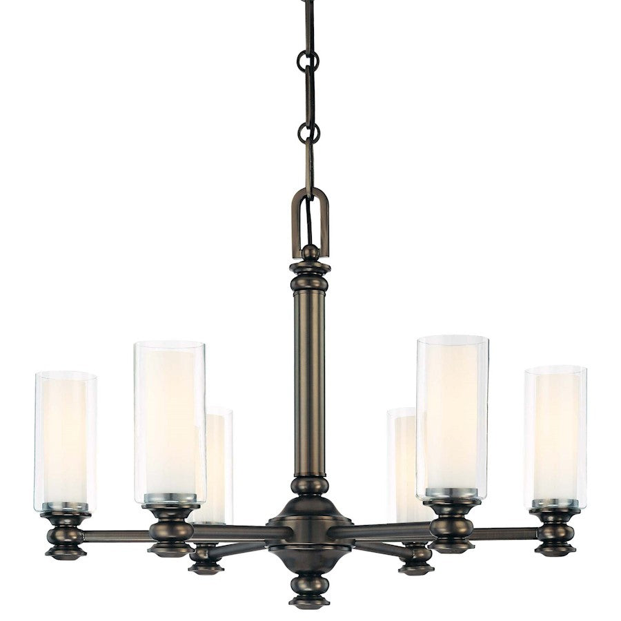 Minka Lavery Harvard Court 26in 6-Light Chandelier | Transitional Bronze | Dining Room & Entryway | 26 x 26 x 20 in | Model 4366-281