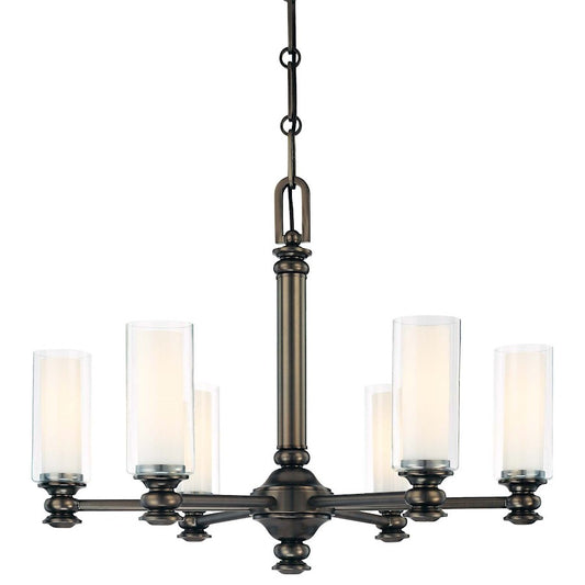 Minka Lavery Harvard Court 26in 6-Light Chandelier | Transitional Bronze | Dining Room & Entryway | 26 x 26 x 20 in | Model 4366-281