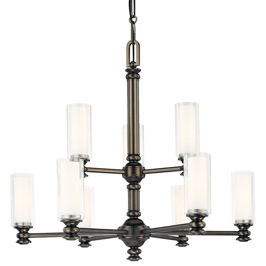 Minka Lavery Harvard Court 31in 9-Light Chandelier | Traditional Bronze Plated | Dining Room & Living Room | 31 x 31 x 28 in | Model 4369-281