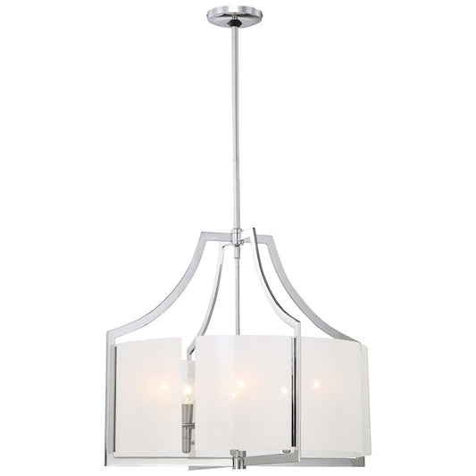 Minka Lavery Clarte 24in 6-Light Pendant | Contemporary Chrome | Kitchen Island & Dining Room | 24 x 24 x 21 in | Model 4396-77