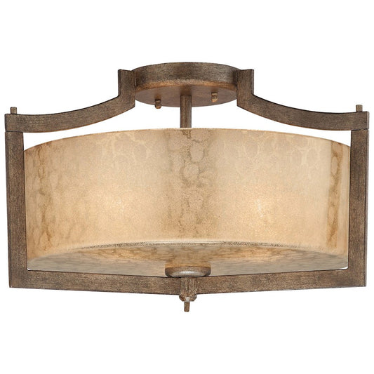 Minka Lavery Clarte 17in 3-Light Semi-Flush Mount | Contemporary Patina Iron | Entryway & Hallway | 17 x 17 x 10 in | Model 4397-573