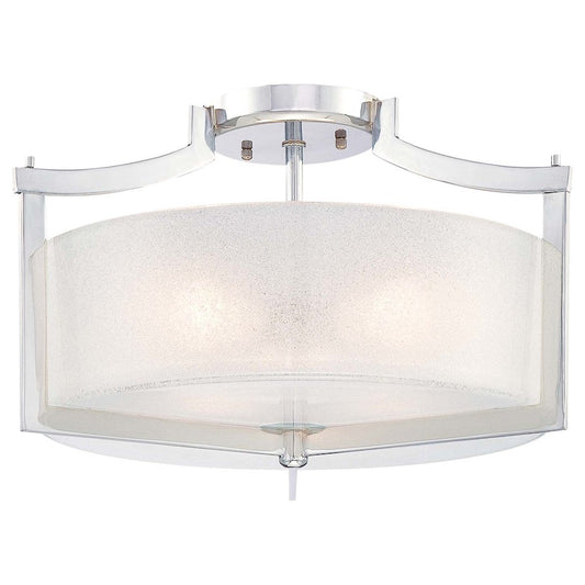 Minka Lavery Clarte 17in 3-Light Semi-Flush | Contemporary Chrome Steel | Entryway & Hallway Ceiling Light | 17 x 17 x 9.75 in | Model 4397-77