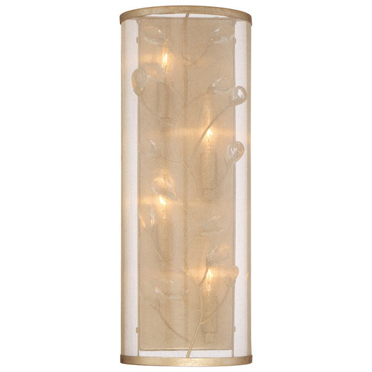 Minka Lavery Sara's Jewel 4-Light Wall Sconce | Transitional Nanti Champagne Silver and Crystal Shade | Bedroom & Hallway Accent | Model 4433-252