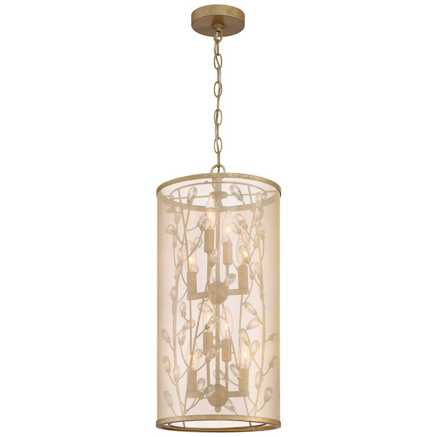 Minka Lavery Sara's Jewel 11in 8-Light Pendant | Transitional Nanti Champagne Silver | Dining Room & Living Room | 11 x 11 x 23 in | Model 4438-252