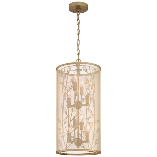 Minka Lavery Sara's Jewel 11in 8-Light Pendant | Transitional Nanti Champagne Silver | Dining Room & Living Room | 11 x 11 x 23 in | Model 4438-252