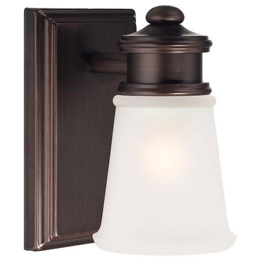 Minka Lavery 1-Light Bath Vanity Light | Traditional Dark Brushed Bronze | Bathroom & Powder Room | 8 x 6 in | Model 4531-267B