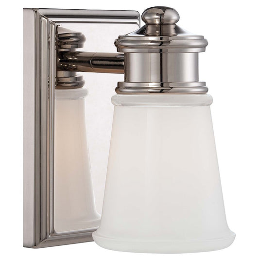 Minka Lavery Bath Art 1-Light Vanity Light | Traditional Polished Nickel | Bathroom Vanity & Powder Room | 6 x 4 x 8 in | Model 4531-613