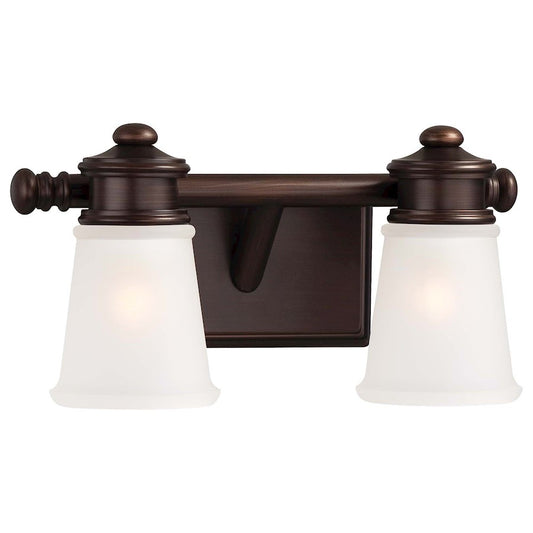 Minka Lavery 2-Light Bath Vanity Light | Traditional Dark Brushed Bronze | Bathroom & Powder Room | 14 x 7 in | Model 4532-267B
