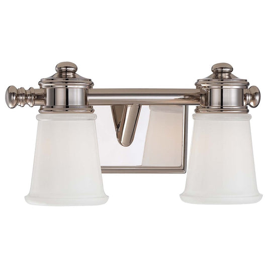 Minka Lavery Bath Art 2-Light Vanity Light | Traditional Polished Nickel | Bathroom Vanity & Powder Room | 14 x 7 x 7 in | Model 4532-613