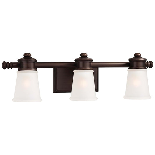 Minka Lavery Bath Art 24in 3-Light Vanity Light | Traditional Dark Brushed Bronze | Bathroom Vanity & Powder Room | 24 x 7 x 7 in | Model 4533-267B