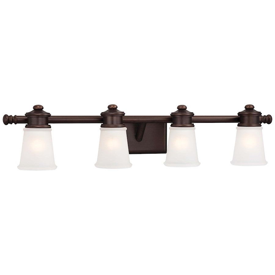 Minka Lavery Bath Art 32in 4-Light Vanity Light | Traditional Dark Brushed Bronze | Bathroom Vanity & Powder Room | 32 x 7 x 7 in | Model 4534-267B