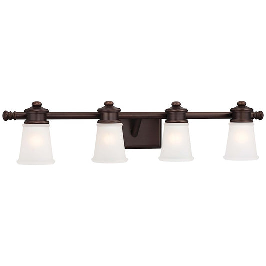 Minka Lavery Bath Art 32in 4-Light Vanity Light | Traditional Dark Brushed Bronze | Bathroom Vanity & Powder Room | 32 x 7 x 7 in | Model 4534-267B