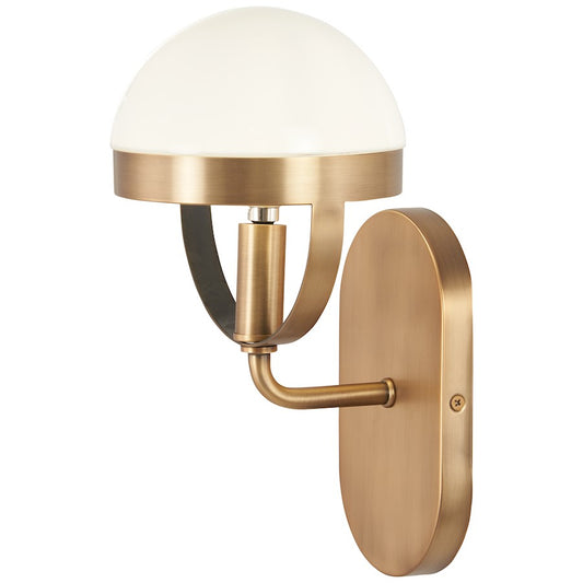 Minka Lavery Tannehill 6in 1-Light Vanity Light | Aged Brass Steel and Glass | Bathroom Vanity & Powder Room | 6 x 7 x 11 in | Model 4591-575
